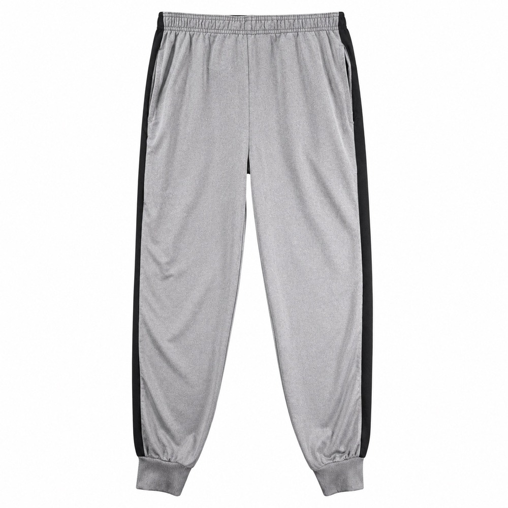 Game Time Jogger Pants Athletic Mesh Panel Medium Gray Black Track Sweatpants